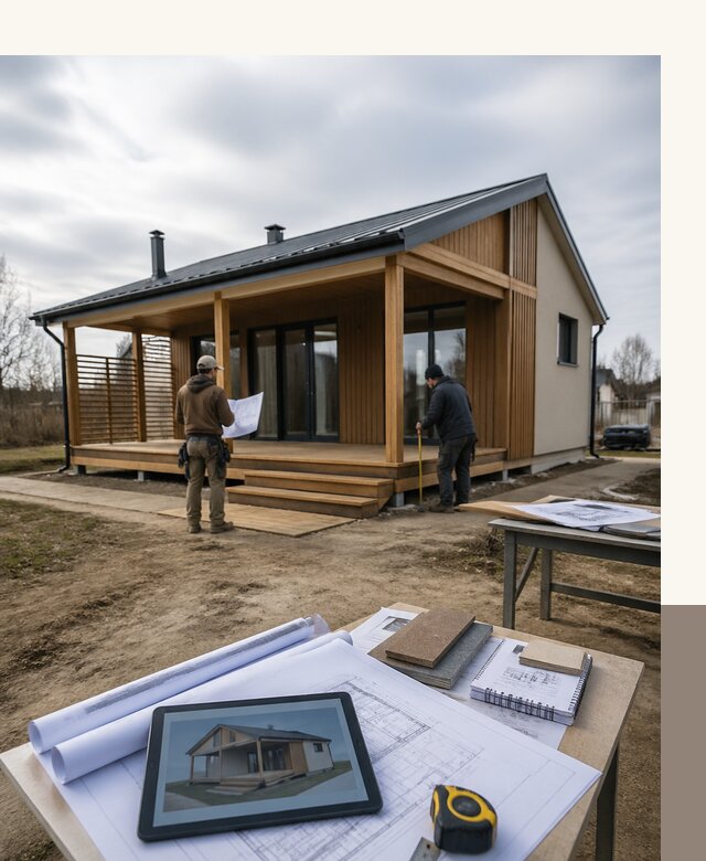Проектирование домов 7 на 7 с террасой под ключ в Курчатове
